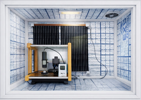 General view of the experimental setup designed to observe sessile-droplet evaporation under controlled conditions (isolated environment and arrangement of the measurement system)